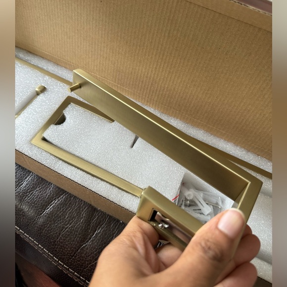 Brushed Champagne Color Towel Bar Set - Picture 4 of 10